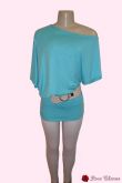 Blusa Ombro Caído Tam ùnico nas cores Branca Preto e Azul